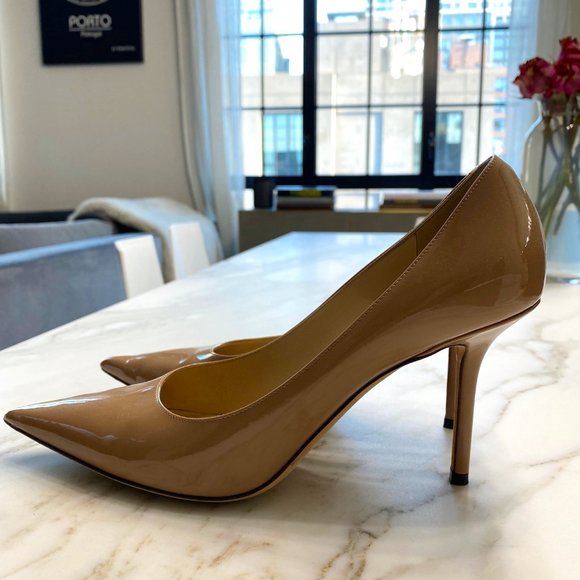 Jimmy Choo Shoes - JIMMY CHOO Patent Leather Pointy Toe Pump, Sz 39
